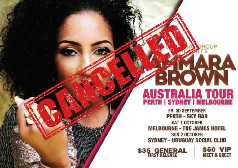 Ammara Brown’s Australian Tour cancelled