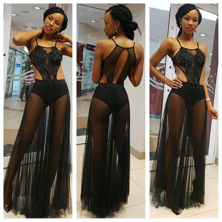 Model Hildah Mabu Shows Off her Sculptured Body in a Sexy Sheer Dress